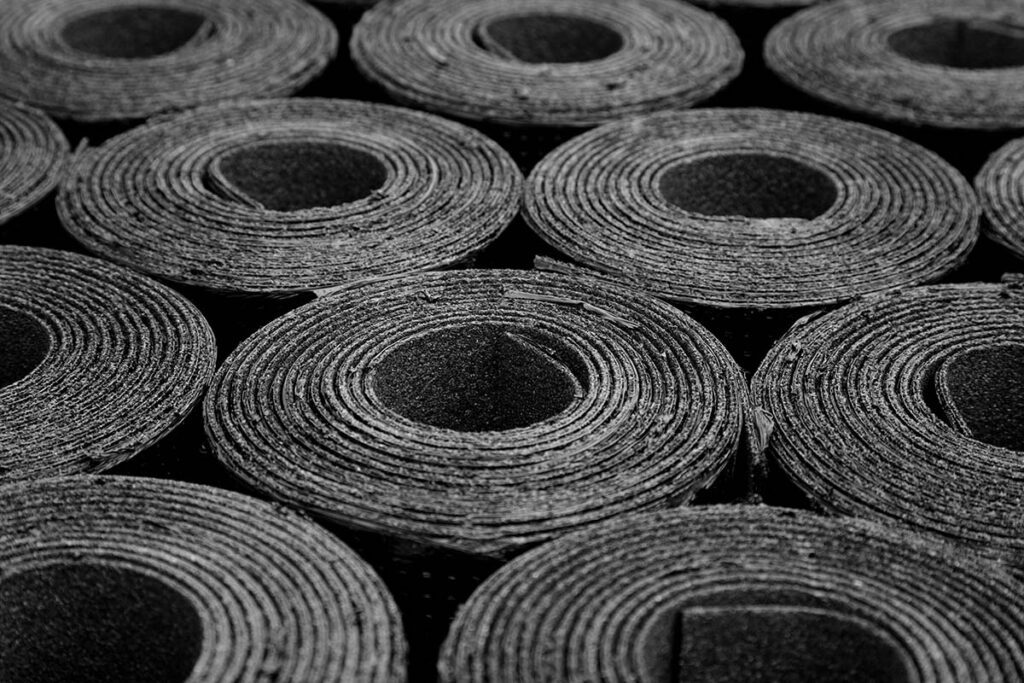 rolls of roofing felt